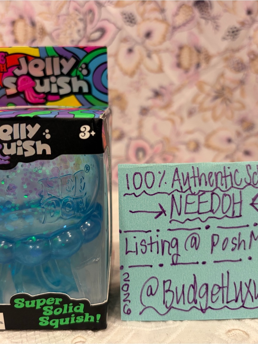 NeeDoh Jelly Squish Jellyfish - Blue -Sensory Toy - Schylling - NIP